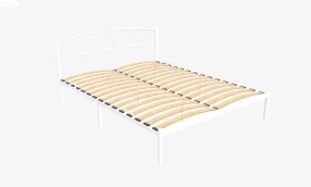 Кровать Верона Металл, 160х190 мм, Белый муар, Белый муар, 1630
