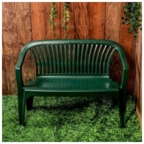 Скамья садовая, пластиковая 115х60х81 см, со спинкой Престиж, зеленая